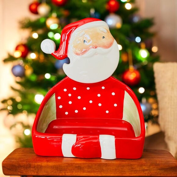 Fitz and Floyd Essentials Merry Jingle Santa caddy - Picture 1 of 13